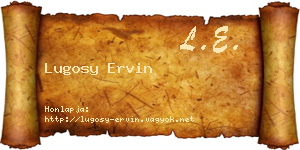 Lugosy Ervin névjegykártya